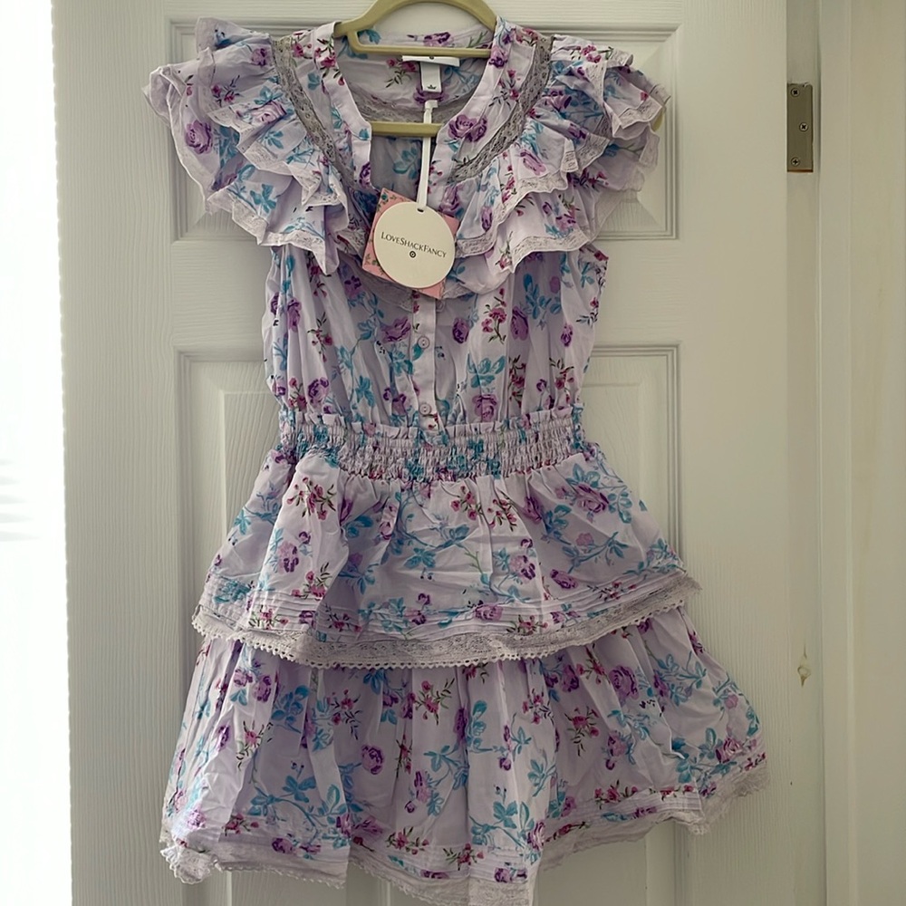 Loveshackfancy x Target purple floral mini dress